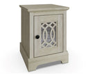Angel 1 Door Mirrored Bedside Table- Dusty Grey & Oak