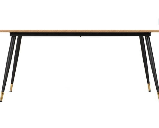 HAMILTON & ATHENS LARGE DINING SET (X6 CHAIRS) - MEDIUM OAK EFFECT/BROWN FAUX LEATHER