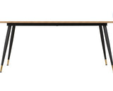 HAMILTON & ATHENS LARGE DINING SET (X6 CHAIRS) - MEDIUM OAK EFFECT/BROWN FAUX LEATHER