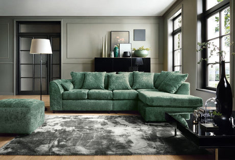 Heidi Right Hand Facing Corner Sofa Plus - Rifle Green