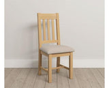WINDSOR SLATTED DINING CHAIR (X2 PER BOX) - NATURAL OAK/OAT FABRIC