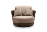 Dulcie Swivel Chair - Brown & Beige