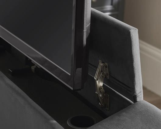 Clara Side Lift Ottoman TV Bed Dark Grey - Double