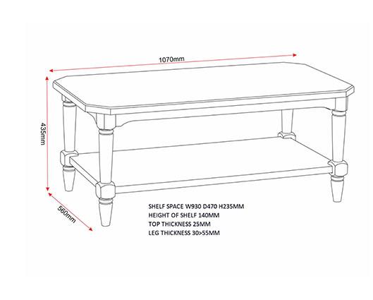 CHANTILLY COFFEE TABLE - ANTIQUE CREAM
