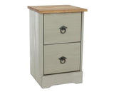 Corona Classic 2 drawer compact bedside cabinet