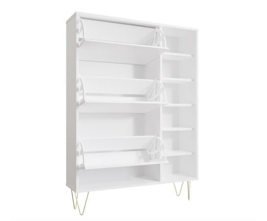 Maeve 3 Drawer Shoe Cabinet- White
