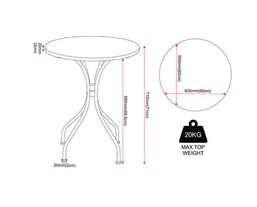 FERNE PATIO DINING SET - WHITE/GREEN LEAF