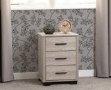 OLIVER 3 DRAWER BEDSIDE - LIGHT OAK EFFECT