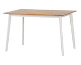 BALFOUR 1+4 DINING SET - WHITE/OAK EFFECT/GREY FABRIC