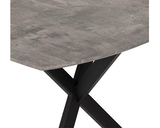 ATHENS RECT & AVERY DINING SET (X4 CHAIRS) - CONCRETE/EMERALD GREEN VELVET