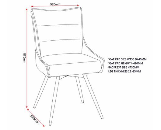 LEWIS SWIVEL DINING CHAIR (X2 PER BOX) - FAWN FABRIC