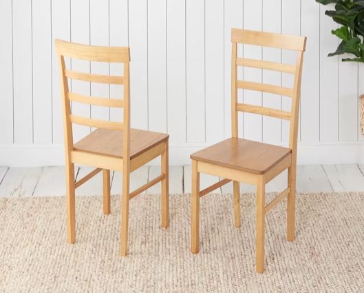 Stetson Dining Table & 4 Ladder Chairs- Oak