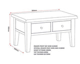 WINDSOR 2 DRAWER COFFEE TABLE - PEBBLE GREY/OAK