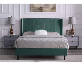 AMELIA 5' BED - GREEN VELVET FABRIC
