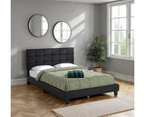 ARRAN 4'6" BED - BLACK FAUX LEATHER