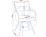 LEWIS CARVER SWIVEL DINING CHAIR (X2 PER BOX) - GREY FABRIC