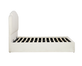 Monaco Fabric Ottoman King Bed - White