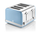 Swan Retro 4 Slice Toaster Blue
