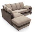 Dulcie Left Hand Facing Corner Sofa - Brown & Beige