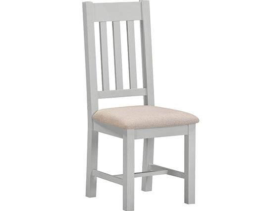WINDSOR SLATTED DINING CHAIR (X2 PER BOX) - PEBBLE GREY/OAT FABRIC