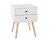 Scandia 2 Drawer Bedside Cabinet-White