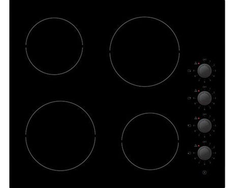 Statesman CHZ460D 60cm 4 Zone Ceramic Hob With Dial Control Black