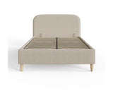 Florence Boucle Double Ottoman Bed - Natural Stone