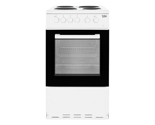 Beko KS530W 50cm Single Cavity Solid Plate Cooker