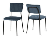 SHELDON DINING CHAIR (X4 PER BOX) - NAVY BLUE VELVET FABRIC