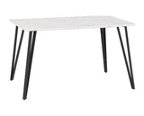 MARLOW & AVERY DINING SET (X4 CHAIRS) - WHITE MARBLE/SAPPHIRE BLUE VELVET