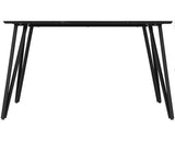 MARLOW & ATHENS DINING SET (X4 CHAIRS) - BLACK MARBLE/GREY FAUX LEATHER