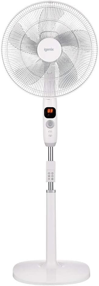 Igenix 16" Digital DC Motor Pedestal Fan - White