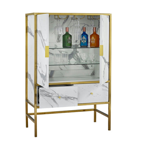 Maleia Drinks Cabinet White