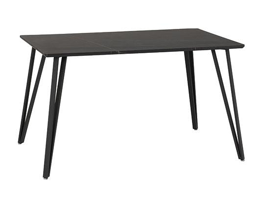MARLOW & SHELDON DINING SET (X4 CHAIRS) - BLACK MARBLE/GREY VELVET FABRIC