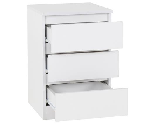 MALVERN 3 DRAWER BEDSIDE X2 - WHITE