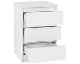 MALVERN 3 DRAWER BEDSIDE X2 - WHITE
