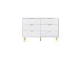 Zara 6 Drawer Fluted Chest - White