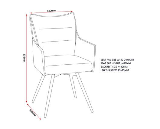 LEWIS CARVER SWIVEL DINING CHAIR (X2 PER BOX) - FAWN FABRIC