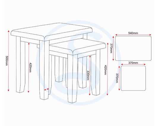 WINDSOR NEST OF 2 TABLES - PEBBLE GREY/OAK