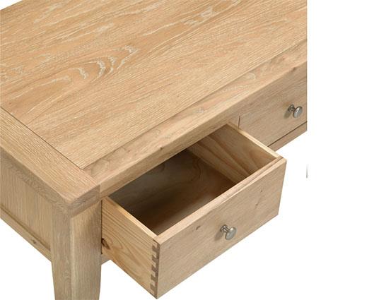 WINDSOR 2 DRAWER COFFEE TABLE - NATURAL OAK
