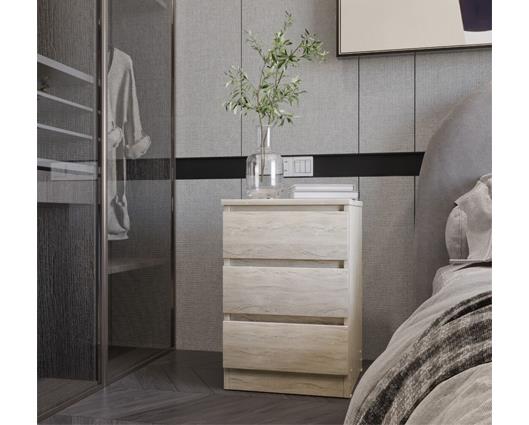 MALVERN 3 DRAWER BEDSIDE - URBAN SNOW