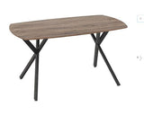 ATHENS RECT & LUKAS DINING SET (X4 CHAIRS) - MEDIUM OAK EFFECT/GREY VELVET