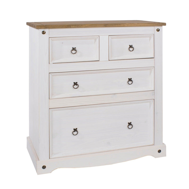 Corona White 2+2 Drawer Chest