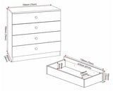 DENVER 2 DOOR WARDROBE BEDROOM SET - WHITE GLOSS