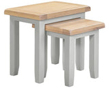 WINDSOR NEST OF 2 TABLES - PEBBLE GREY/OAK