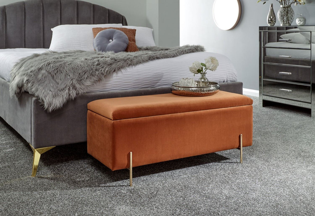 Melta Ottoman Storage Bench- Russet