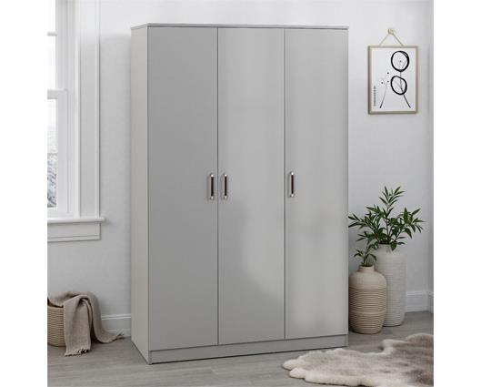 DAKOTA 3 DOOR WARDROBE - LIGHT GREY