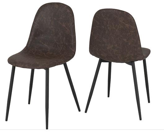 MODENA & ATHENS DINING SET (X4 CHAIRS) - CREAM/BROWN FAUX LEATHER
