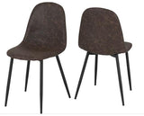 MODENA & ATHENS DINING SET (X4 CHAIRS) - CREAM/BROWN FAUX LEATHER