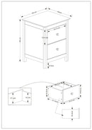 Nairn White 2 drawer bedside cabinet